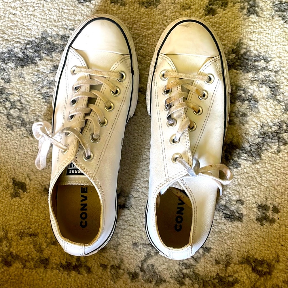 White and black platform Converse. Worn only for a year. Great condition